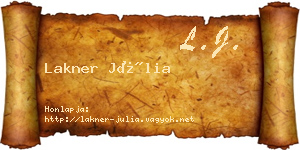 Lakner Júlia névjegykártya